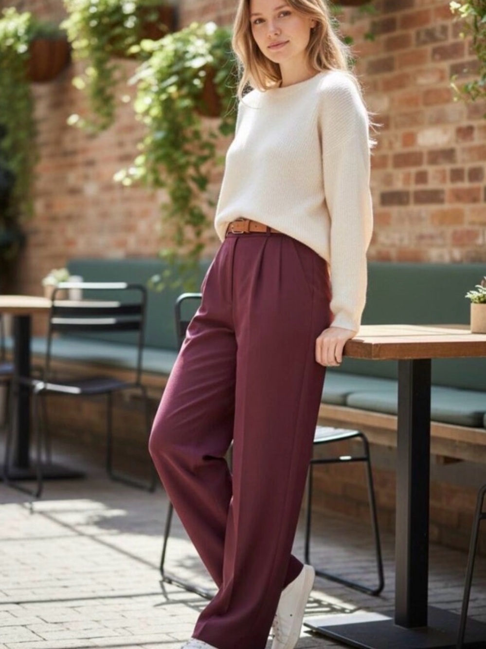 Talbots Wool Wide Leg Pants Raspberry Sz 16 Lined USA Made
